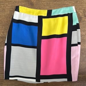 Kate Spade Colorblock Mini Skirt - Yellow, Blue, Pink